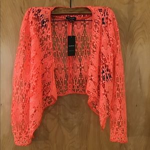 Bebe lace waterfall jacket